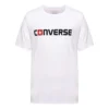 Camiseta de manga corta Converse Pure Cotton Alphabet para hombre, color blanco