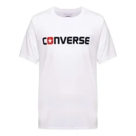 Camiseta de manga corta Converse Pure Cotton Alphabet para hombre, color blanco Camiseta de manga corta Converse Pure Cotton Alphabet para hombre, color blanco