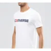 Camiseta de manga corta Converse Pure Cotton Alphabet para hombre, color blanco