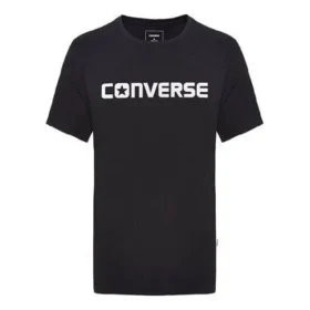 Camiseta de manga corta Converse Pure Cotton Alphabet para hombre, color negro Camiseta de manga corta Converse Pure Cotton Alphabet para hombre, color negro