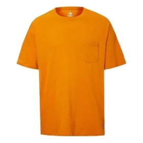 Camiseta de manga corta Converse Renew para hombre, color liso, corte holgado y bolsillo, amarilla Camiseta de manga corta Converse Renew para hombre, color liso, corte holgado y bolsillo, amarilla