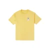 Camiseta de manga corta de cuello redondo holgada y casual para hombre Converse con estampado de dibujos animados y grafitis en la espalda, color dorado