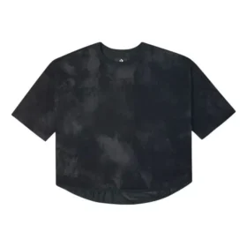 Camiseta de manga corta de malla suelta transpirable, color negro Camiseta de manga corta de malla suelta transpirable, color negro
