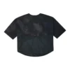 Camiseta de manga corta de malla suelta transpirable, color negro