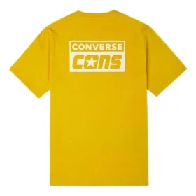 Camiseta de manga corta retro casual para hombre Converse con estampado del logotipo Alphabet, color amarillo Camiseta de manga corta retro casual para hombre Converse con estampado del logotipo Alphabet, color amarillo