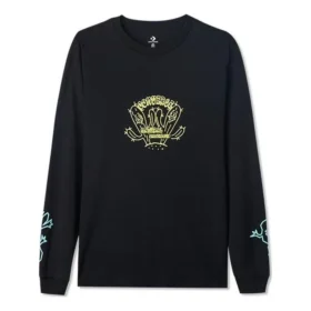 Camiseta de manga larga con estampado de cactus, tallas asiáticas «Negro»