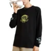 Camiseta de manga larga con estampado de cactus, tallas asiáticas «Negro»