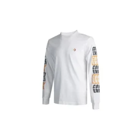Camiseta de manga larga con logotipo bordado para hombre, color blanco Camiseta de manga larga con logotipo bordado para hombre, color blanco