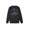 Camiseta de manga larga Distorted Court, tallas asiáticas, «Negro»