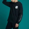 Camiseta de manga larga Distorted Court, tallas asiáticas, «Negro»