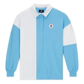 Camiseta de rugby retro, tallas asiáticas, «azul claro y blanco»