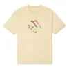 Camiseta deportiva de cuello redondo y manga corta con estampado, color amarillo claro