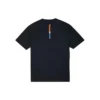 Camiseta deportiva de cuello redondo y manga corta con estampado de chevrón de estrellas, tallas asiáticas «Negro»