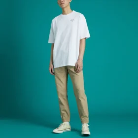 Camiseta deportiva de manga corta con cuello redondo y estampado suelto Converse Skate para hombre, color blanco Camiseta deportiva de manga corta con cuello redondo y estampado suelto Converse Skate para hombre, color blanco