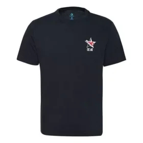 Camiseta deportiva de manga corta con estampado Converse para hombre, color negro Camiseta deportiva de manga corta con estampado Converse para hombre, color negro