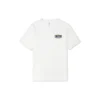 Camiseta deportiva de manga corta con estampado de letras de dibujos animados, color blanco