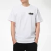 Camiseta deportiva de manga corta con estampado de letras de dibujos animados, color blanco