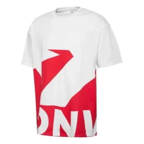 Camiseta deportiva de manga corta roja con estampado de colores contrastantes de Converse para hombre