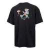 Camiseta deportiva de manga corta transpirable para hombre de Converse con estampado de dibujos animados, color negro