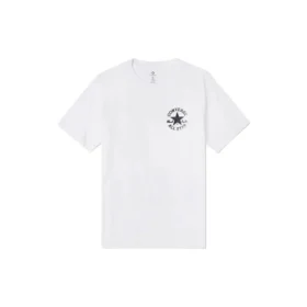 Camiseta deportiva de punto con cuello redondo y manga corta Converse Chuck Printing para hombre, color blanco