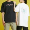 Camiseta deportiva de punto holgada de manga corta con estampado Converse para hombre, color blanco