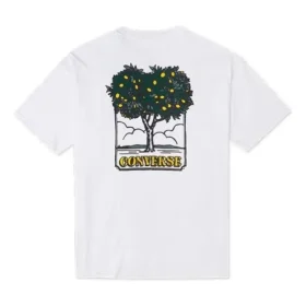 Camiseta deportiva holgada de manga corta con estampado de dibujos animados Converse para hombre, color blanco