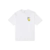 Camiseta deportiva holgada de manga corta con estampado de dibujos animados Converse para hombre, color blanco