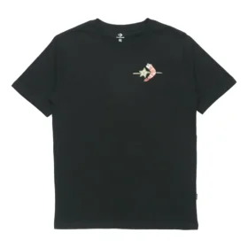 Camiseta deportiva informal de manga corta con estampado para hombre de Converse, color negro