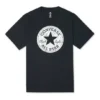 Camiseta deportiva informal de manga corta transpirable de cuello redondo Converse Chuck Pattern para hombre, color negro