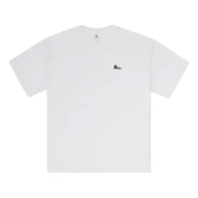 Camiseta holgada con parche de zapatillas, tallas asiáticas, «Blanco»