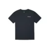 Camiseta negra de manga corta, cuello redondo, holgada y con estampado de letras bordadas