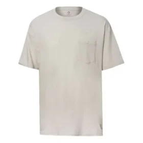 Camiseta oversize con cuello redondo y bolsillo Renew, tallas asiáticas «Beige»