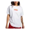 Camiseta oversize con logotipo en llamas Tallas asiáticas «Blanco Rojo»