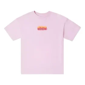 Camiseta oversize con logotipo en llamas Tallas asiáticas «Rosa»