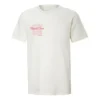 Camiseta reversible de manga corta con estampado de letras, color blanco cremoso