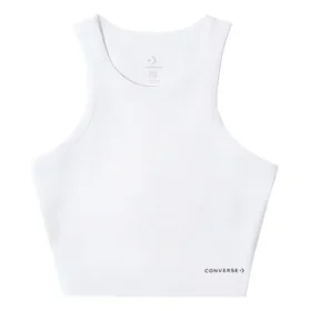 Camiseta sin mangas de punto de cuello alto, tallas asiáticas, «Blanco»