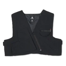Chaleco corto de patchwork con formas irregulares. Tallas asiáticas. «Negro»