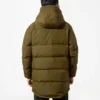 Chaqueta acolchada de plumón de longitud media, tallas asiáticas, «Verde oliva»