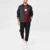 Chaqueta bomber con cremallera completa, tallas asiáticas «Negro»