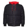 Chaqueta bomber Court Down Tallas asiáticas «Negro Rojo»