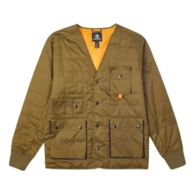 Chaqueta casual de hombre Converse Retro con múltiples bolsillos, verde