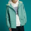 Chaqueta con capucha y bolsillos casual Converse para hombre, azul lavado