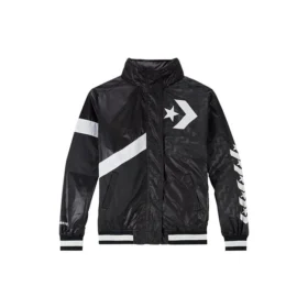 Chaqueta con capucha y logotipo deportiva informal Negra