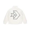 Chaqueta con cuello alto holgado y logotipo Stay Warm, tallas asiáticas, «Blanco»