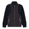 Chaqueta con cuello alto y bandas reflectantes, color morado