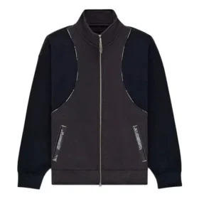 Chaqueta con cuello alto y bandas reflectantes, color morado