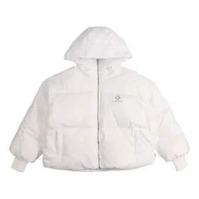 Chaqueta corta con capucha y relleno de plumón Tallas asiáticas «Blanco»