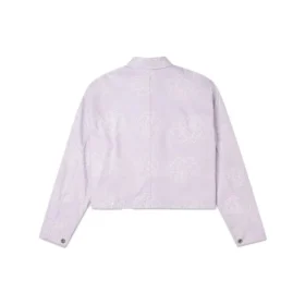 Chaqueta corta reversible informal estampada morada