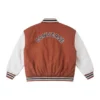 Chaqueta de béisbol acolchada, tallas asiáticas «Blanco marrón»