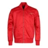 Chaqueta de béisbol deportiva informal con cuello alto Tallas asiáticas «Rojo»